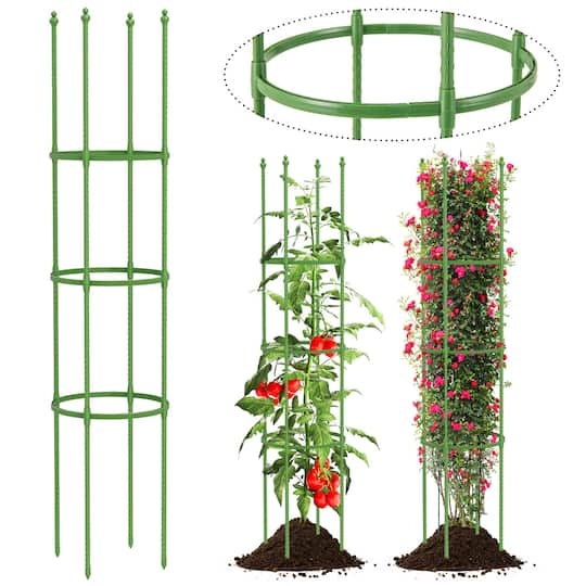 Costway 57" Adjustable Height Garden Trellis Plant Support & Tomato Cages, 2ct.